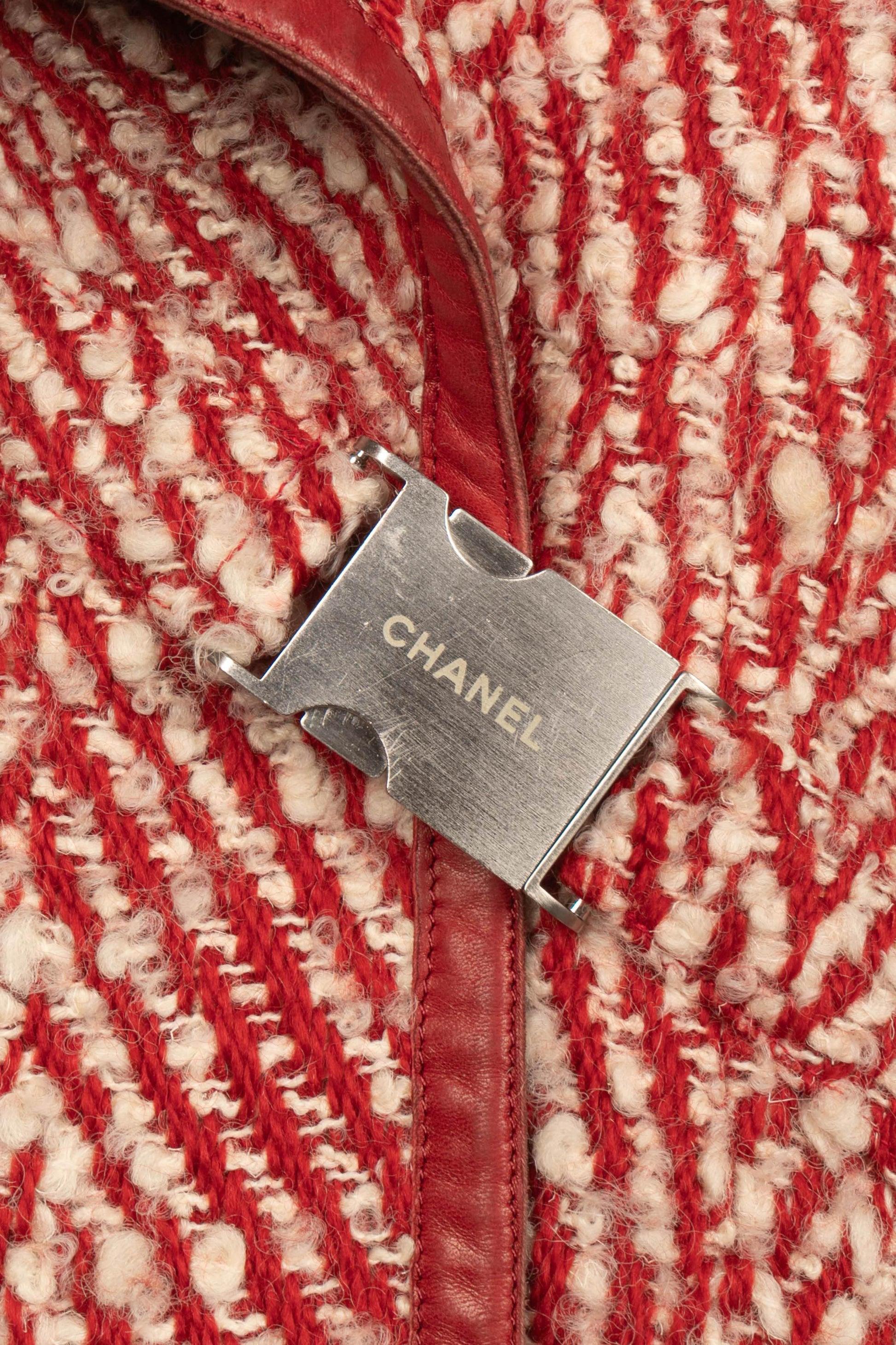 Chanel Red and White Tweed Coat, 2000 1