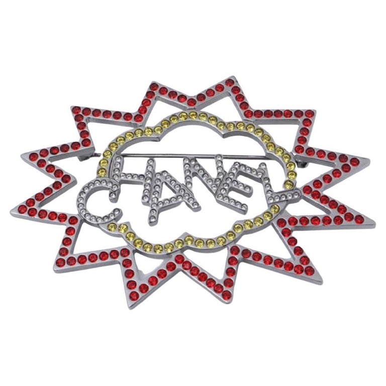 Chanel Ruthenium Crystal Star CC Brooch