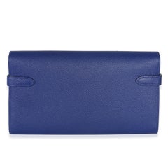 Hermès Bleu Electrique Epsom Kelly Longue Wallet GHW