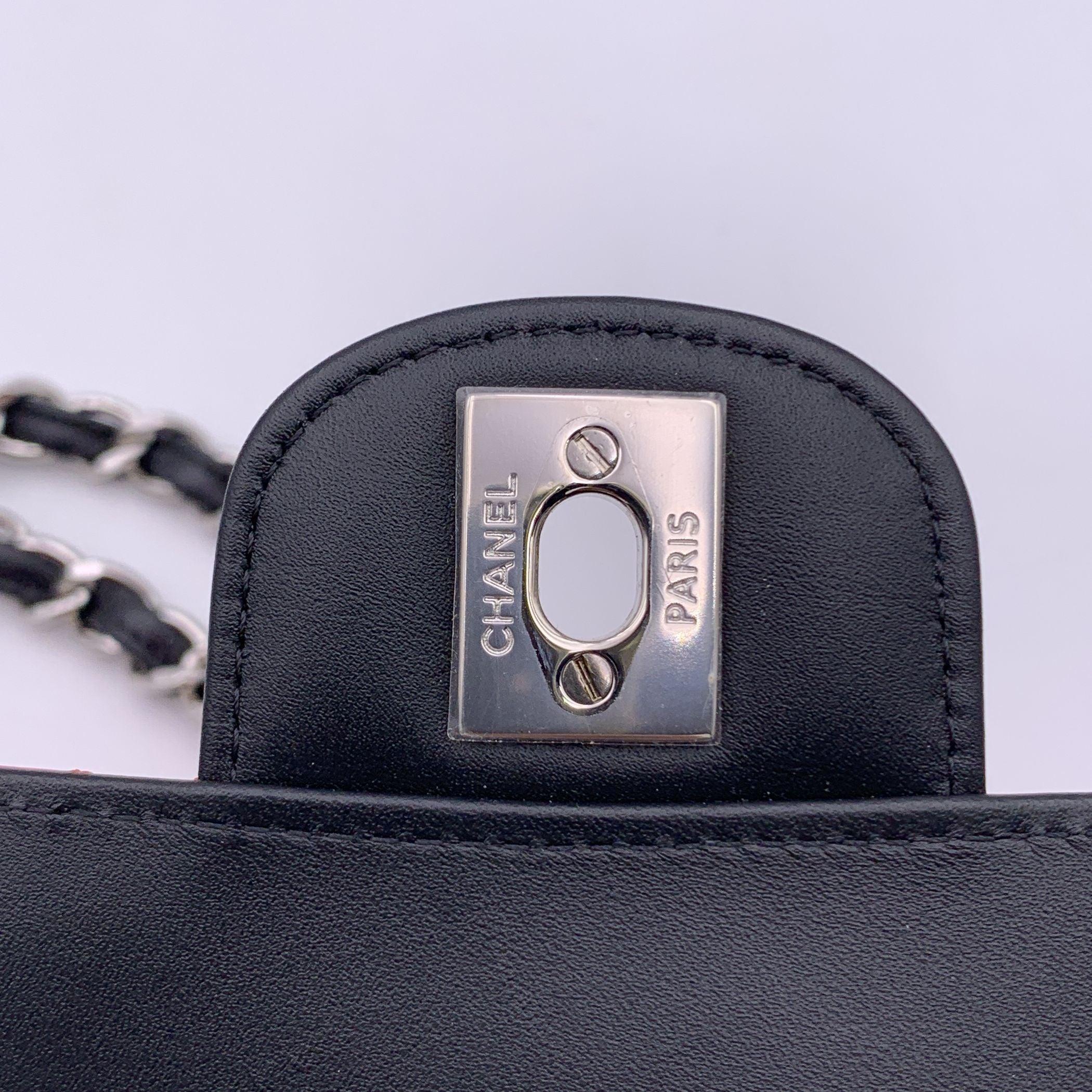 Chanel Red Black Quilted Patent Leather Mini Classic Shoulder Bag For Sale 3