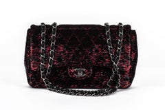 Chanel Red Black Sequins Single Flap Bag
