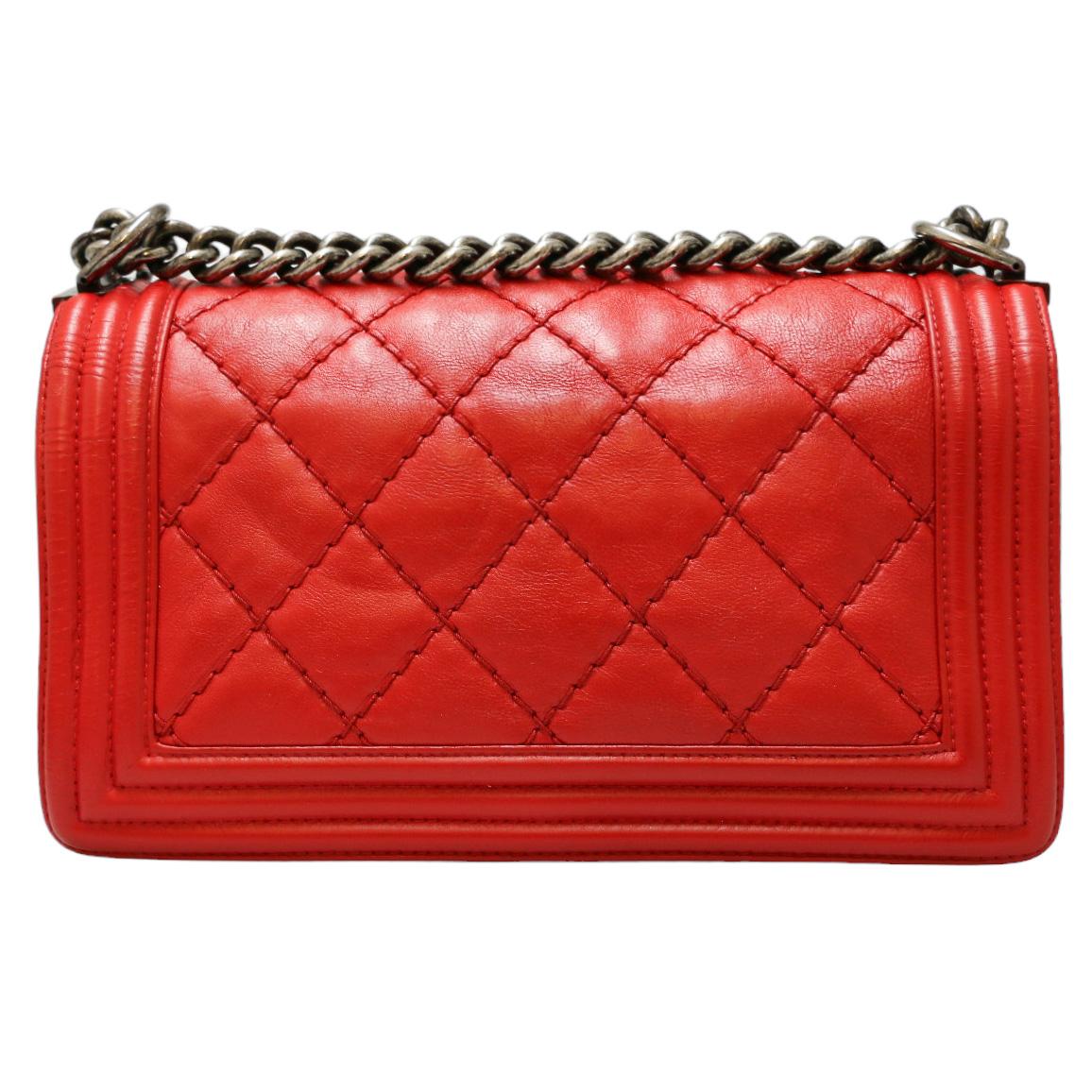 Women's CHANEL Red Boy Bag For Sale