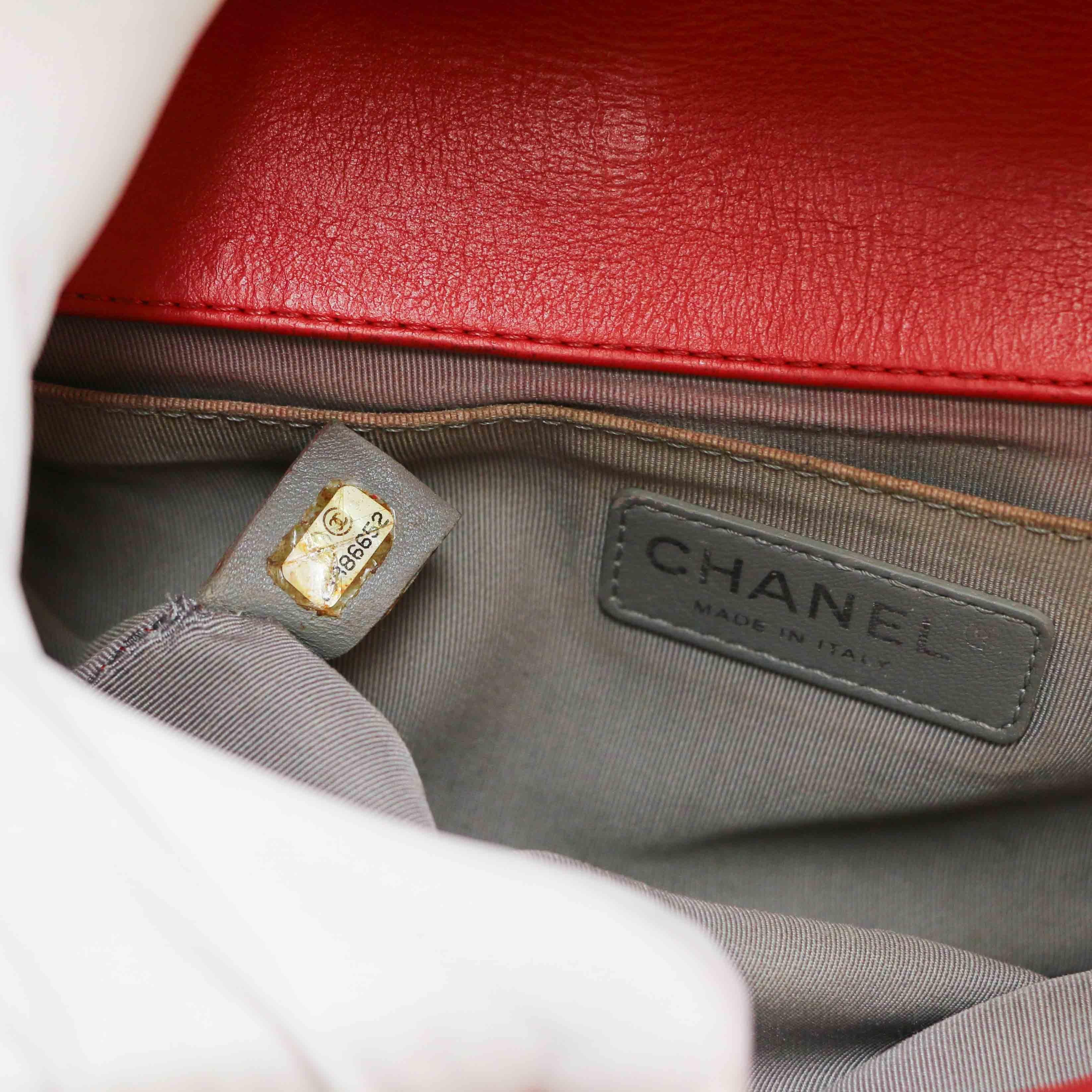 CHANEL Red Boy Bag For Sale 5