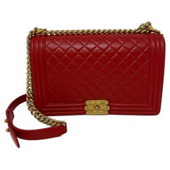 Chanel Red Boy Bag 