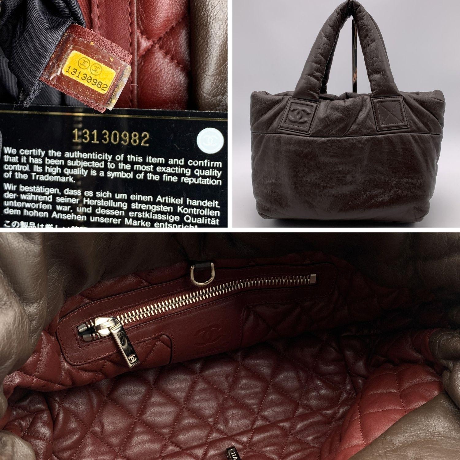 Chanel Red Brown Leather Reversible Coco Cocoon Tote Bag Handbag 2