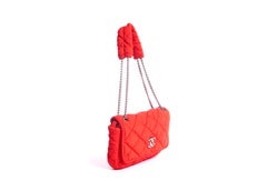 Chanel Red Bubble Nylon Single Flap