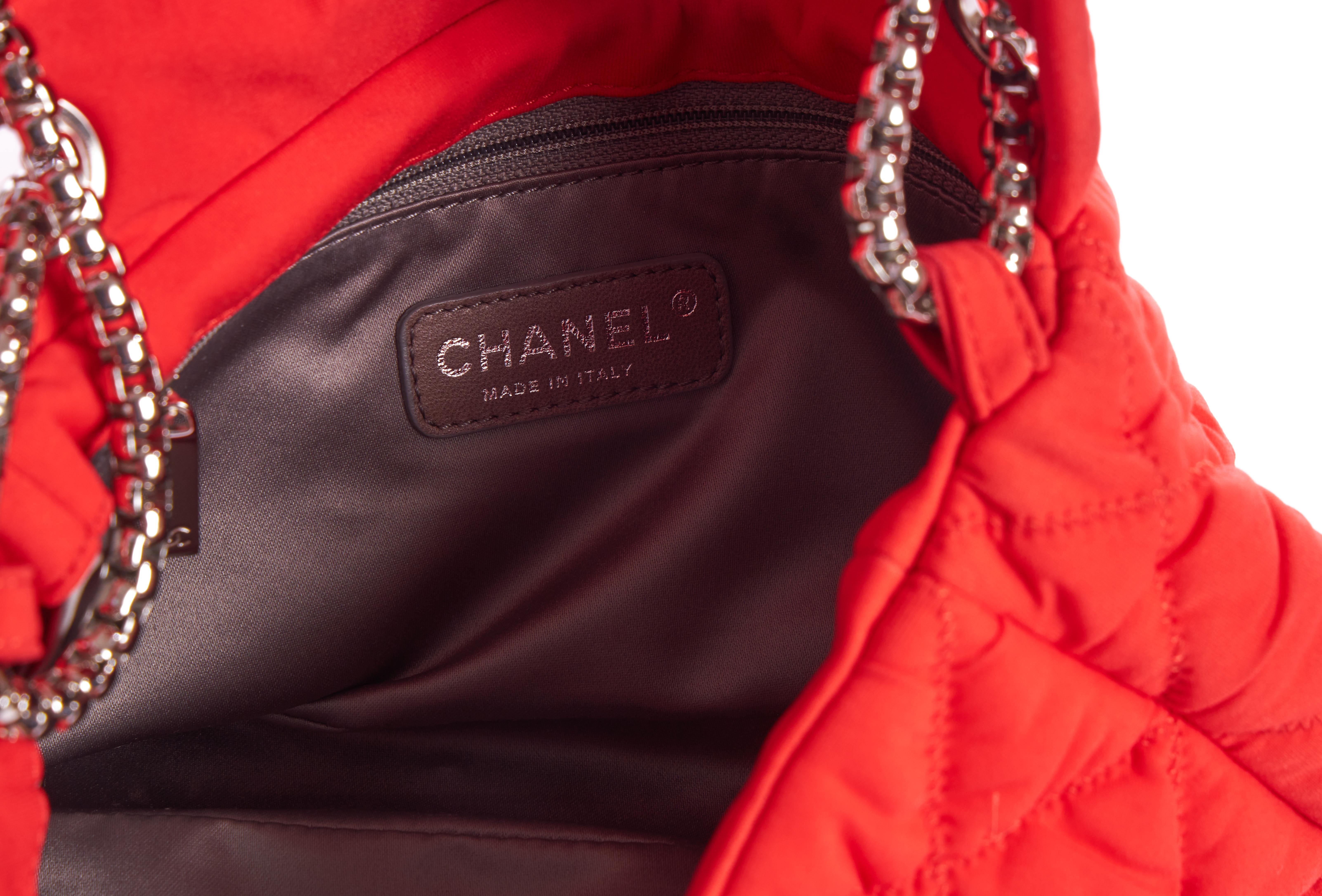 Chanel Red Bubble Nylon Single Flap 4