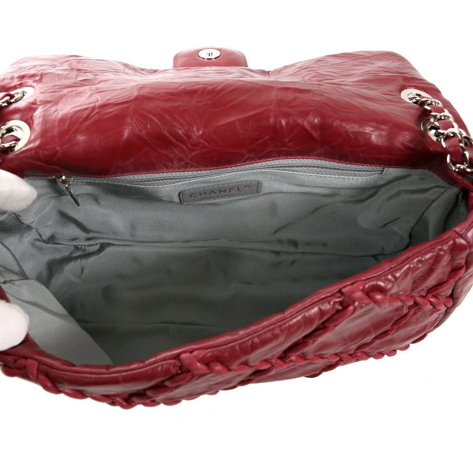 Chanel Red Calfskin Ultra Stitch Flap Bag- Large 3