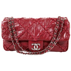 Chanel Red Calfskin Ultra Stitch Flap Bag- Large