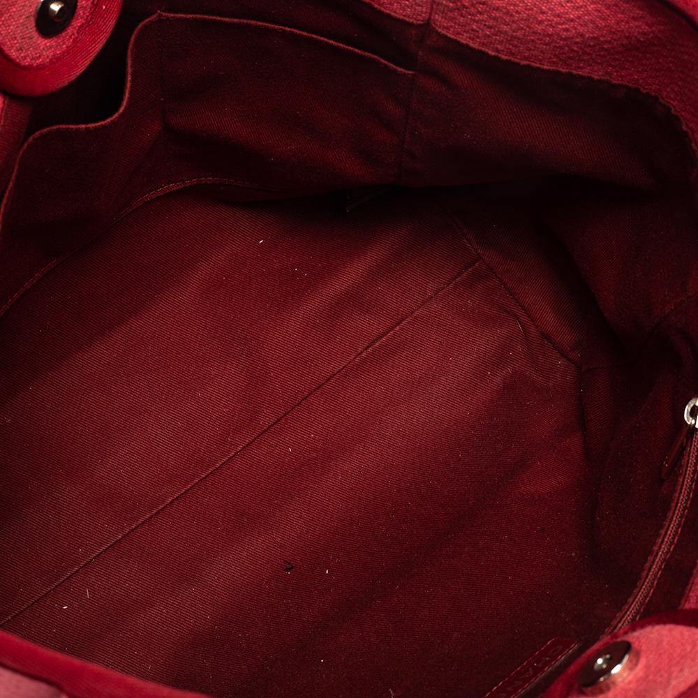 Chanel Red Canvas Medium Deauville Tote 1