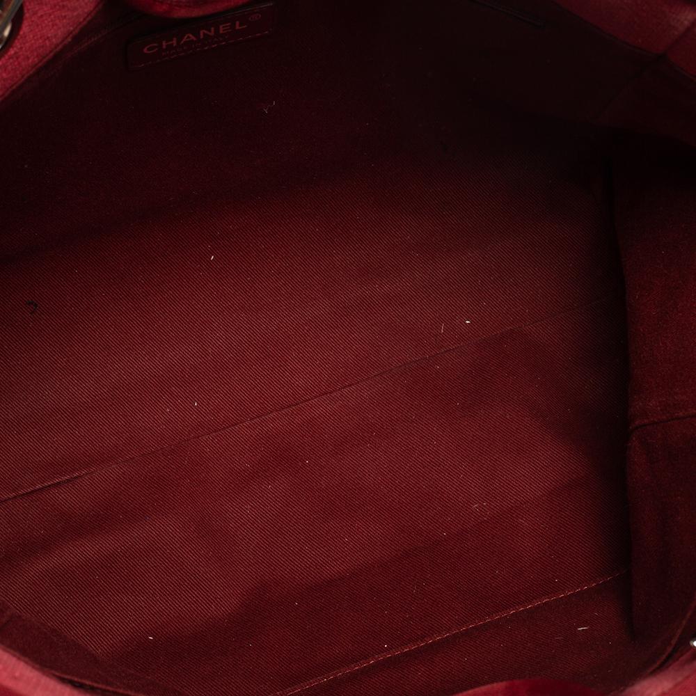 Chanel Red Canvas Medium Deauville Tote 2