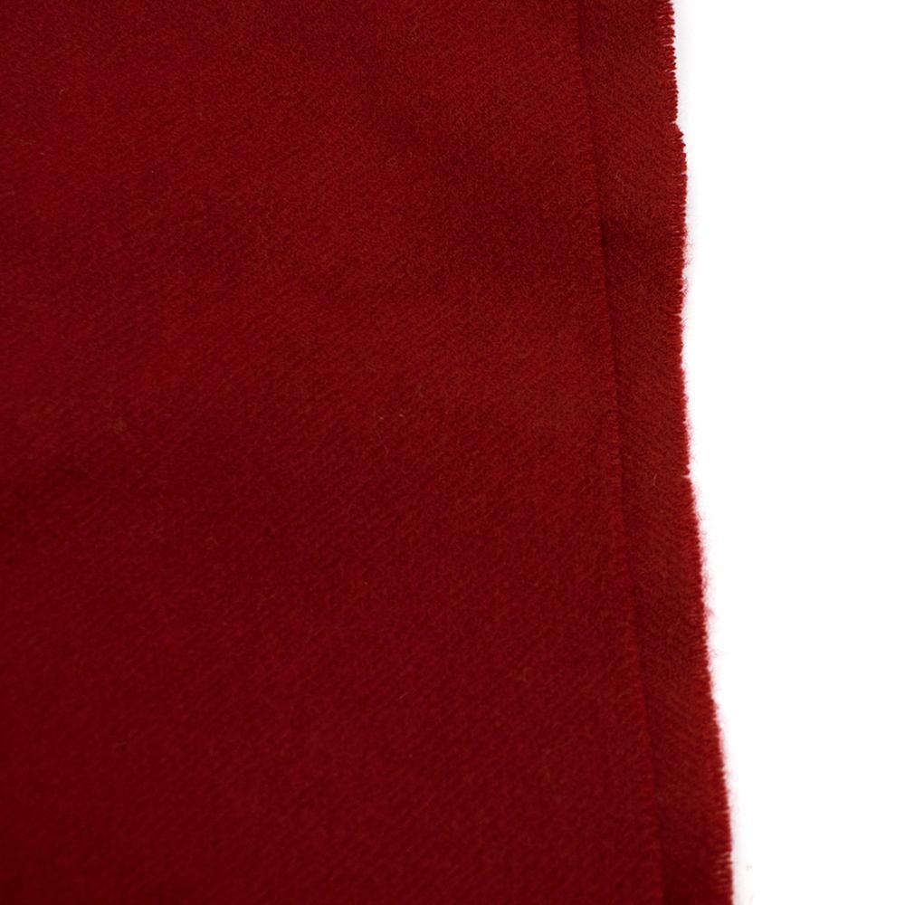 Chanel Red Cashmere Diamond Stitch Detail Scarf 2