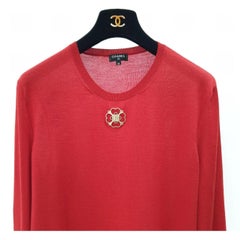 Chanel Red Cashmere Jumper Sz.48