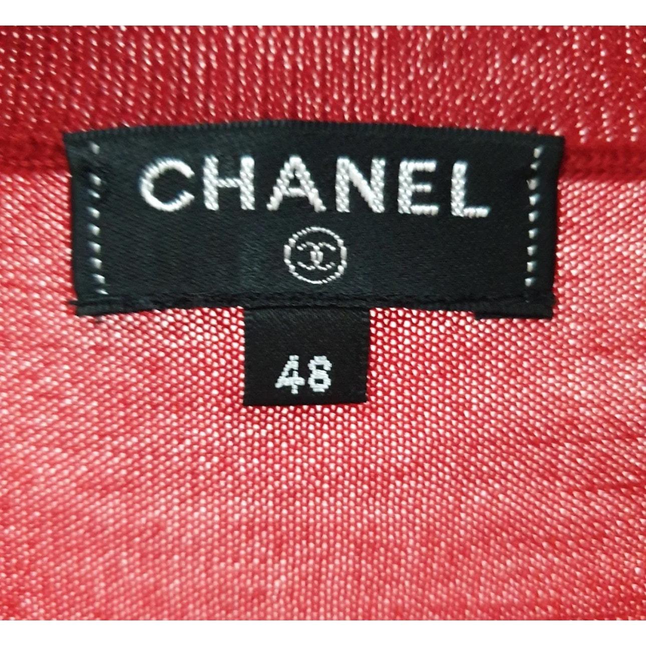 Chanel Rot Kaschmir Pullover Sz.48 Damen im Angebot