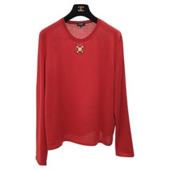 Chanel Rot Kaschmir Pullover Sz.48