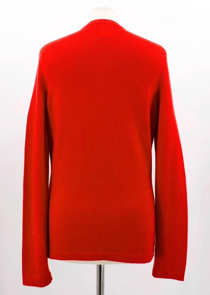 Chanel Red Cashmere Long Sleeved Cardigan For Sale 3