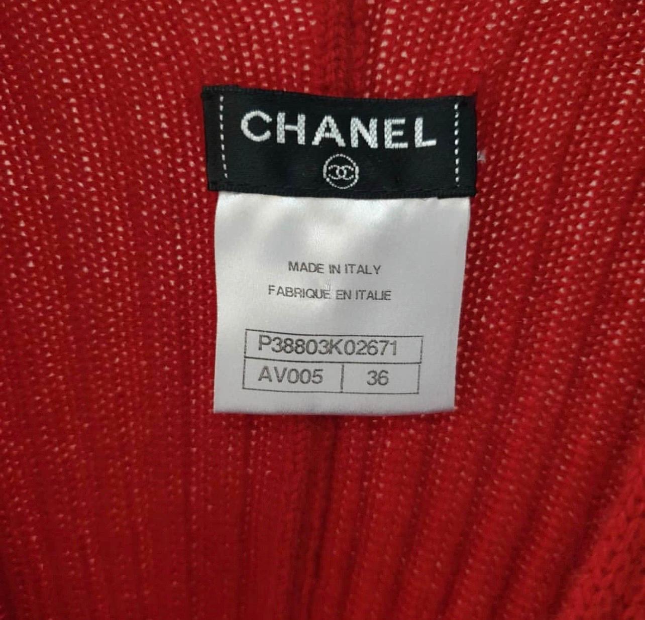 Chanel Red Cashmere Mini Twisted Dress 2