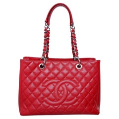 Chanel Red Caviar GST Grand Shopper Tote Bag