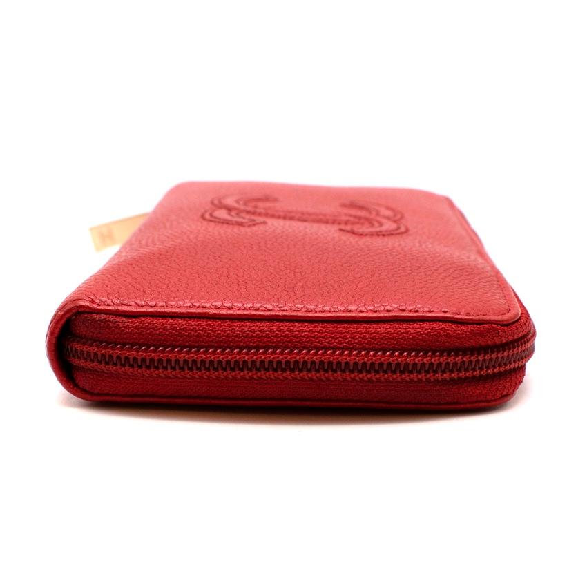 chanel red long wallet