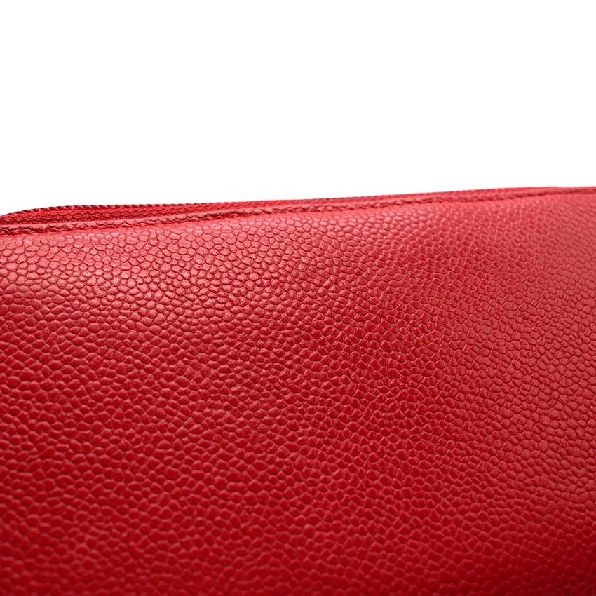 Chanel Red Caviar Leather CC Long Wallet 2