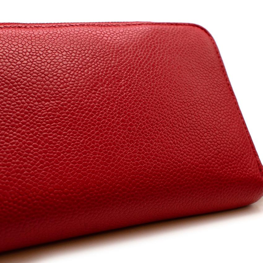 Chanel Red Caviar Leather CC Long Wallet 3