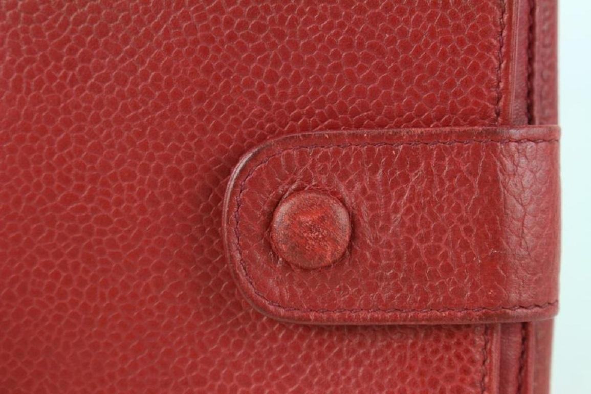 Chanel Red Caviar Leather Coin Purse Compact Wallet 824lv52 4
