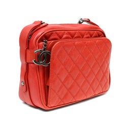 Chanel Red Caviar Leather Crossbody Bag