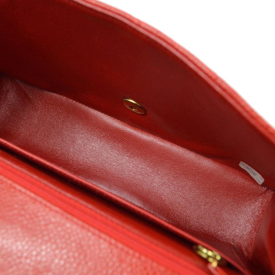 CHANEL Red Caviar Leather Gold Hardware Medium Diana Evening Shoulder Flap Bag 1