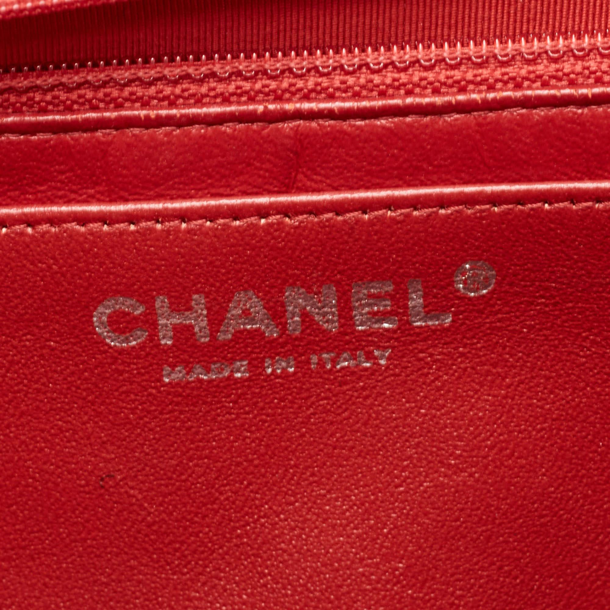 Chanel Red Caviar Leather Maxi Classic Double Flap Bag 8