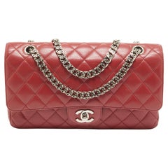 Chanel Red Caviar Leather Medium Classic Double Flap Bag