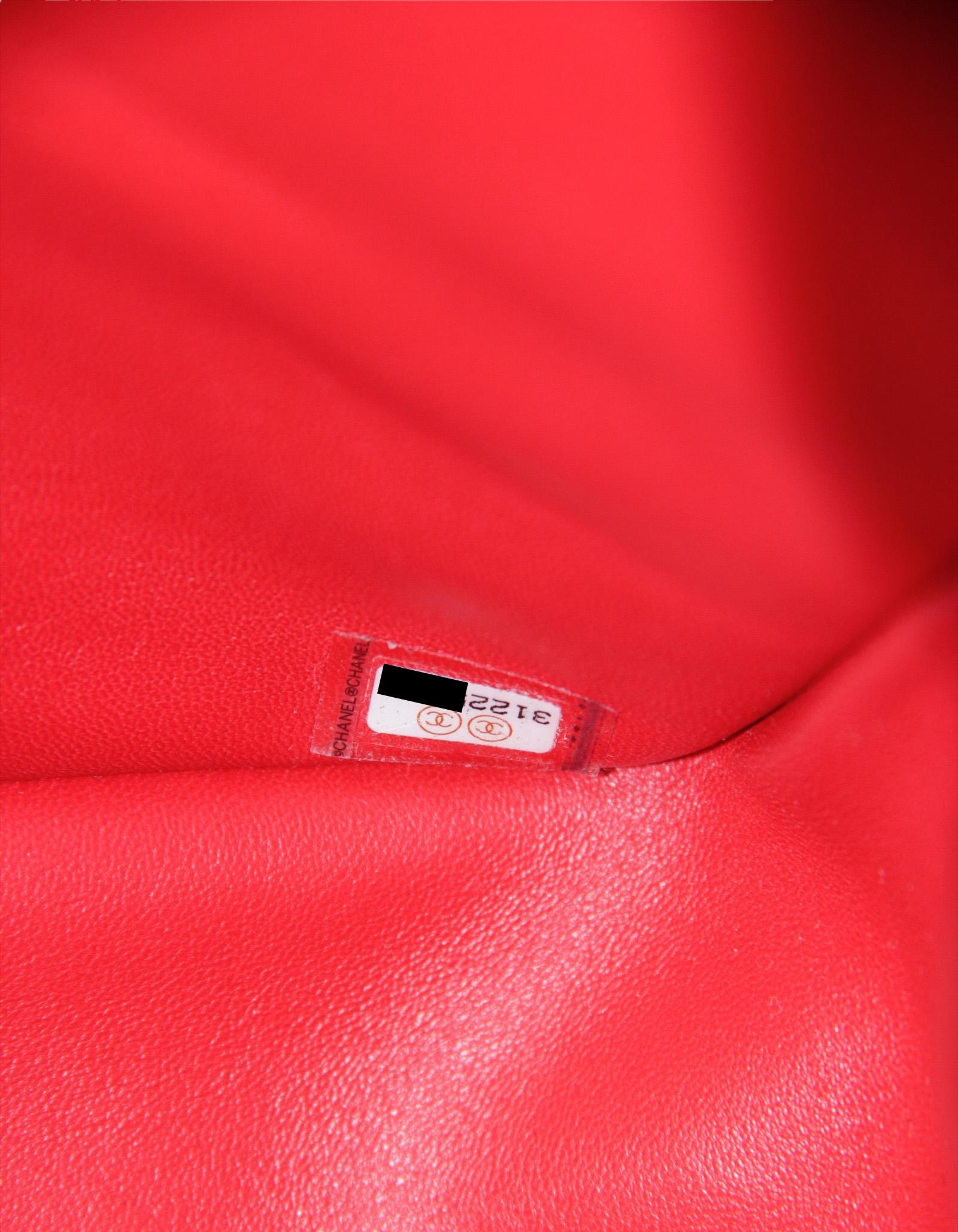Chanel Red Caviar Leather Quilted Classic Double Flap Jumbo Bag For Sale 3