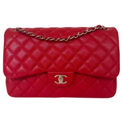 Chanel Red Classic Flap - 147 For Sale on 1stDibs  chanel classic red, chanel  red bag vintage, red chanel flap bag