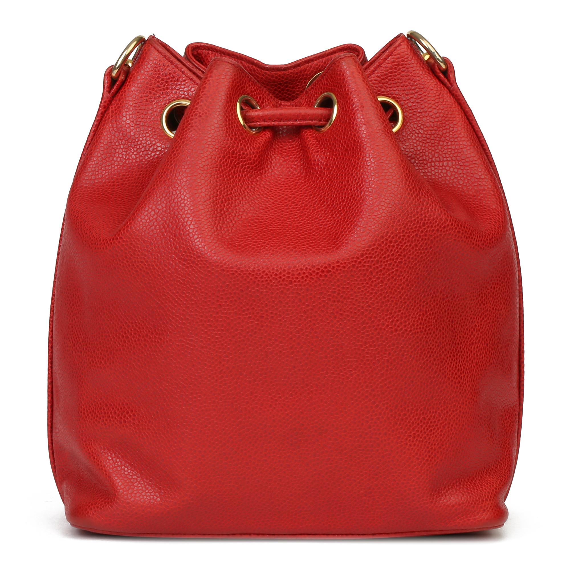 chanel bucket bag red