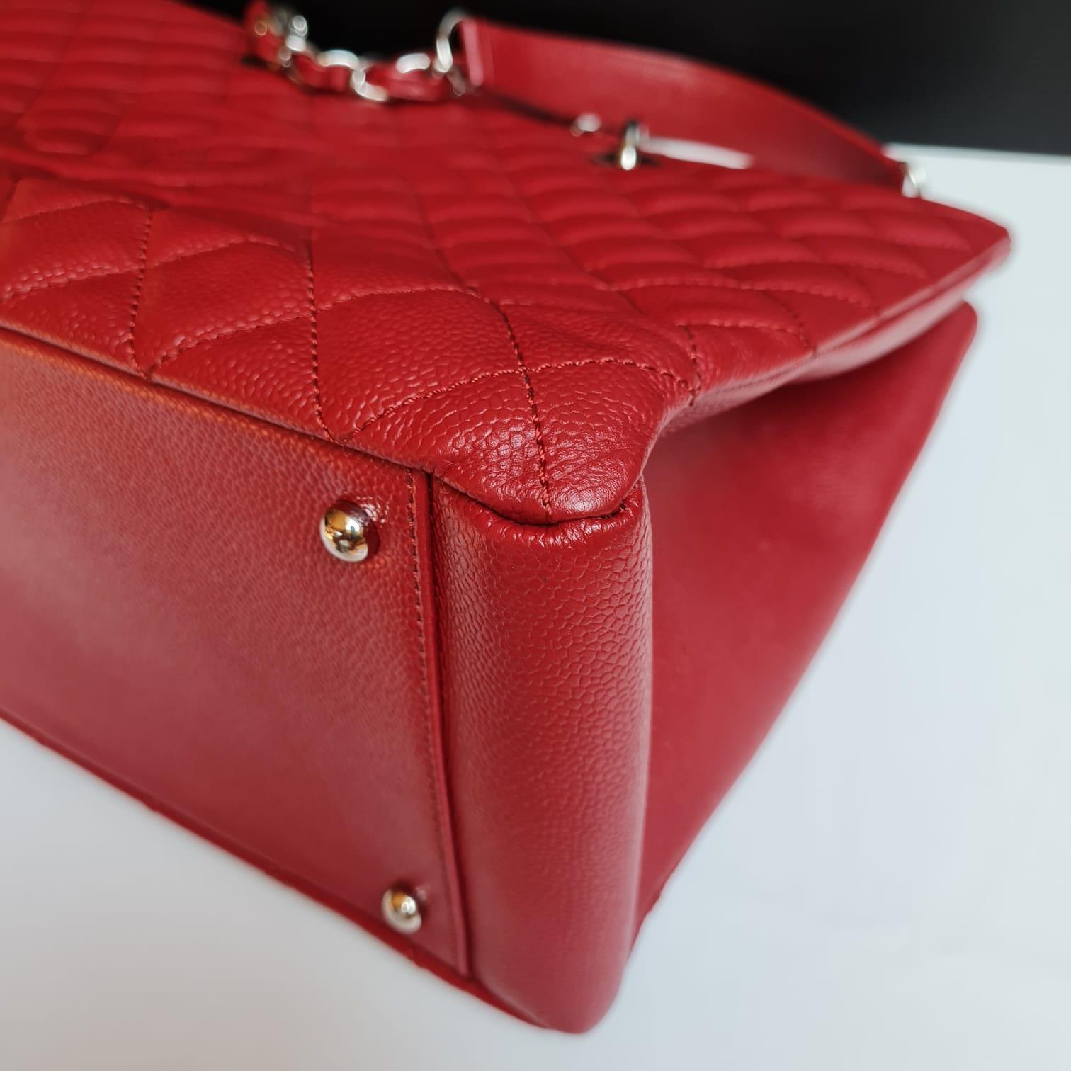 Chanel Red Caviar Quilted XL GST Bag 13
