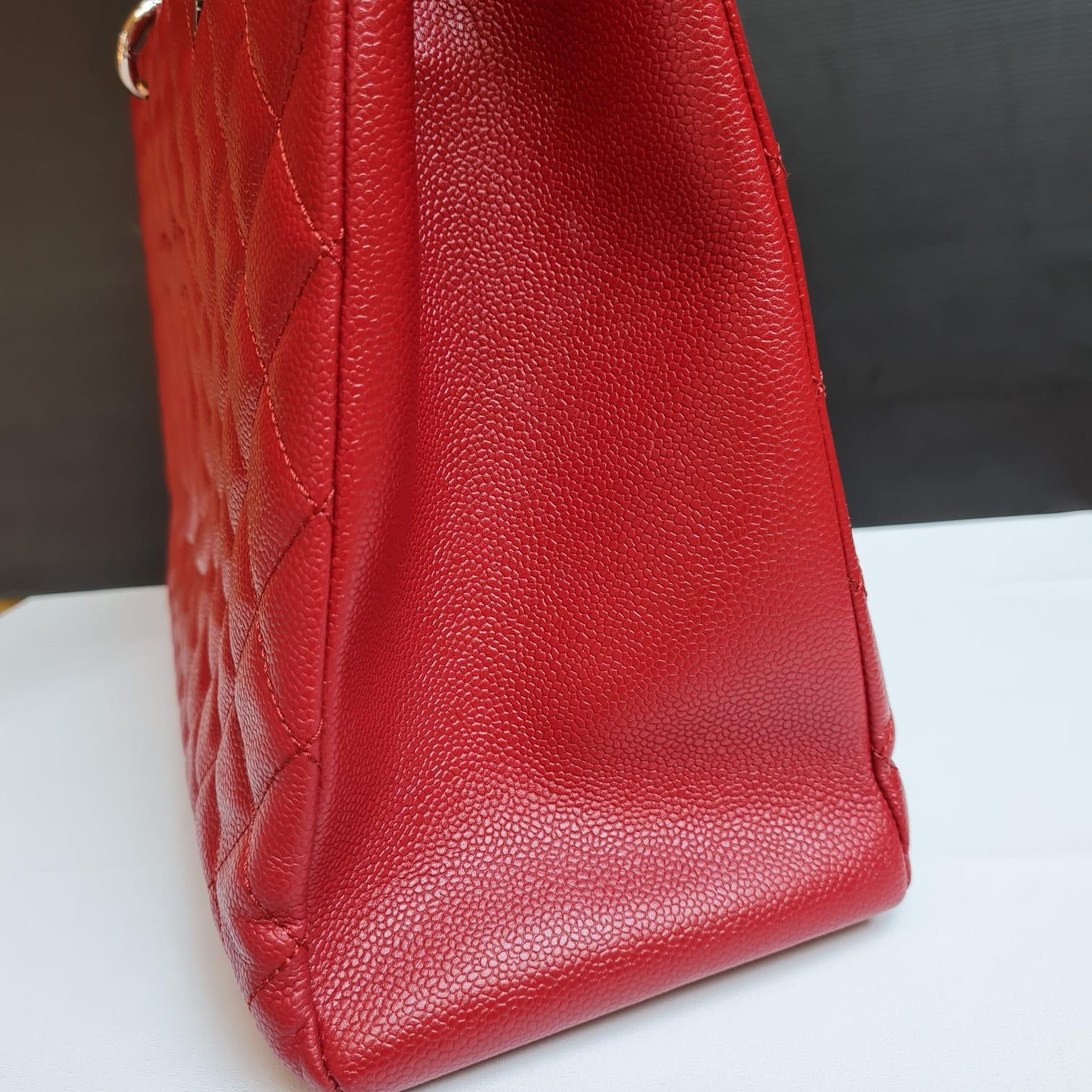Chanel Red Caviar Quilted XL GST Bag 16