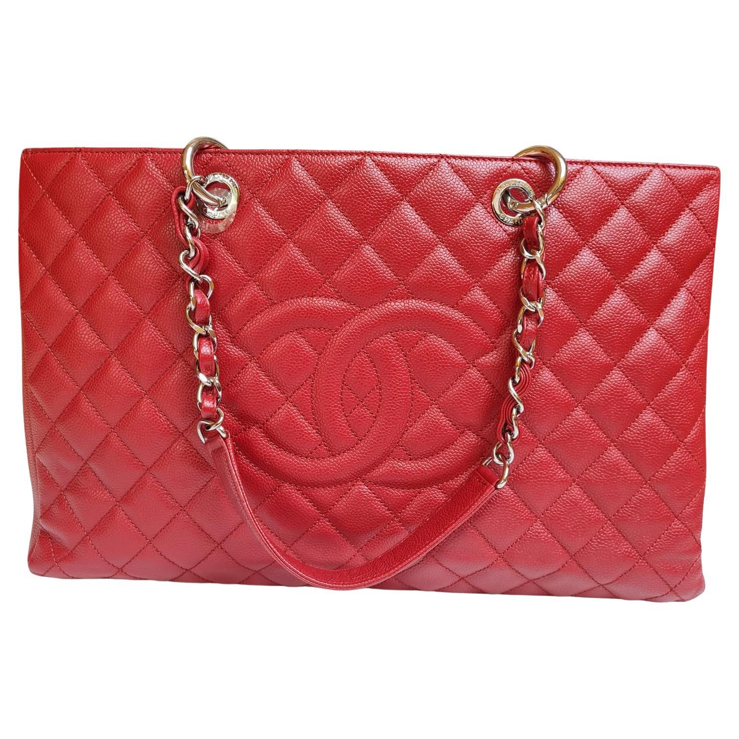 Chanel Red Caviar Quilted XL GST Bag
