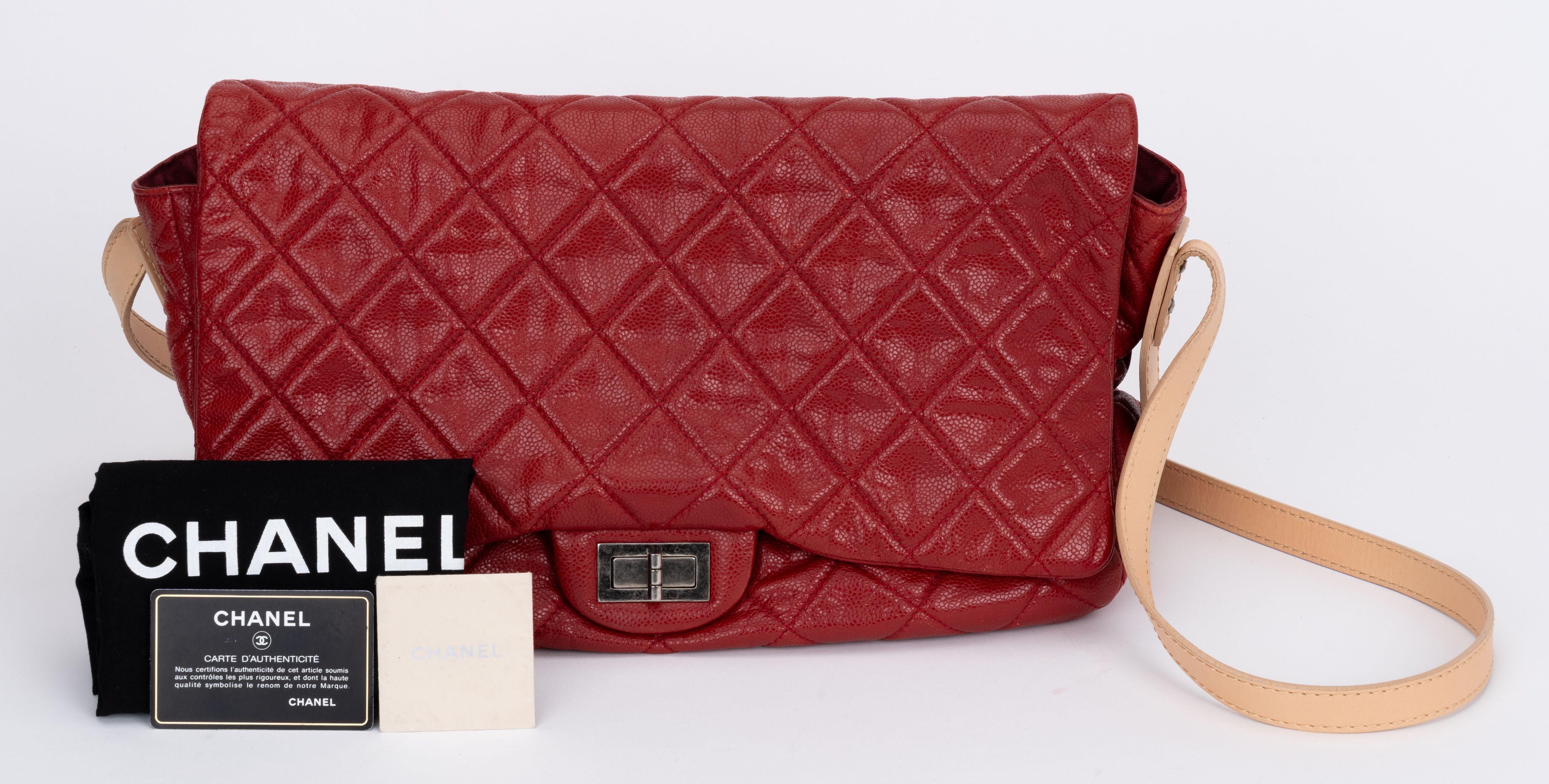 Chanel Red Caviar Reissue Cross Body Bag For Sale 4