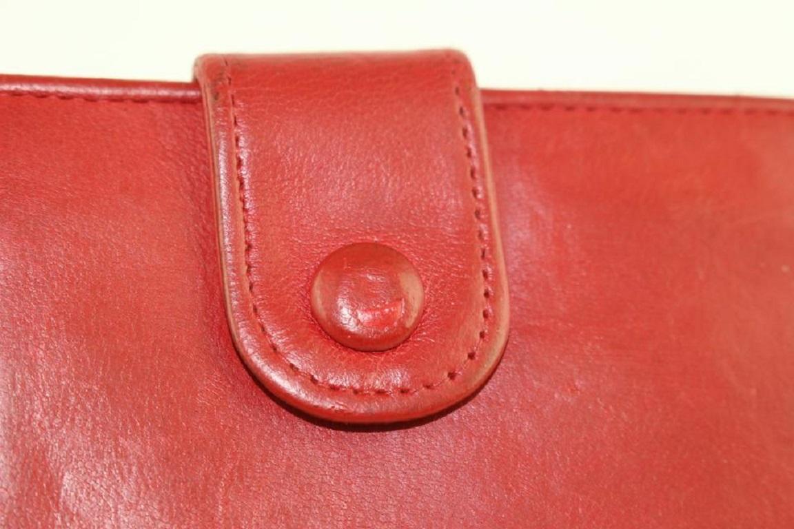 Chanel Red Cc Lambskin Coin Purse Compact 13cz1025 Wallet 6