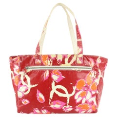 Chanel Red CC Logo Shopper Tote Bag 112c14