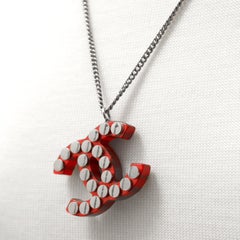 Chanel Red CC Pendant Necklace