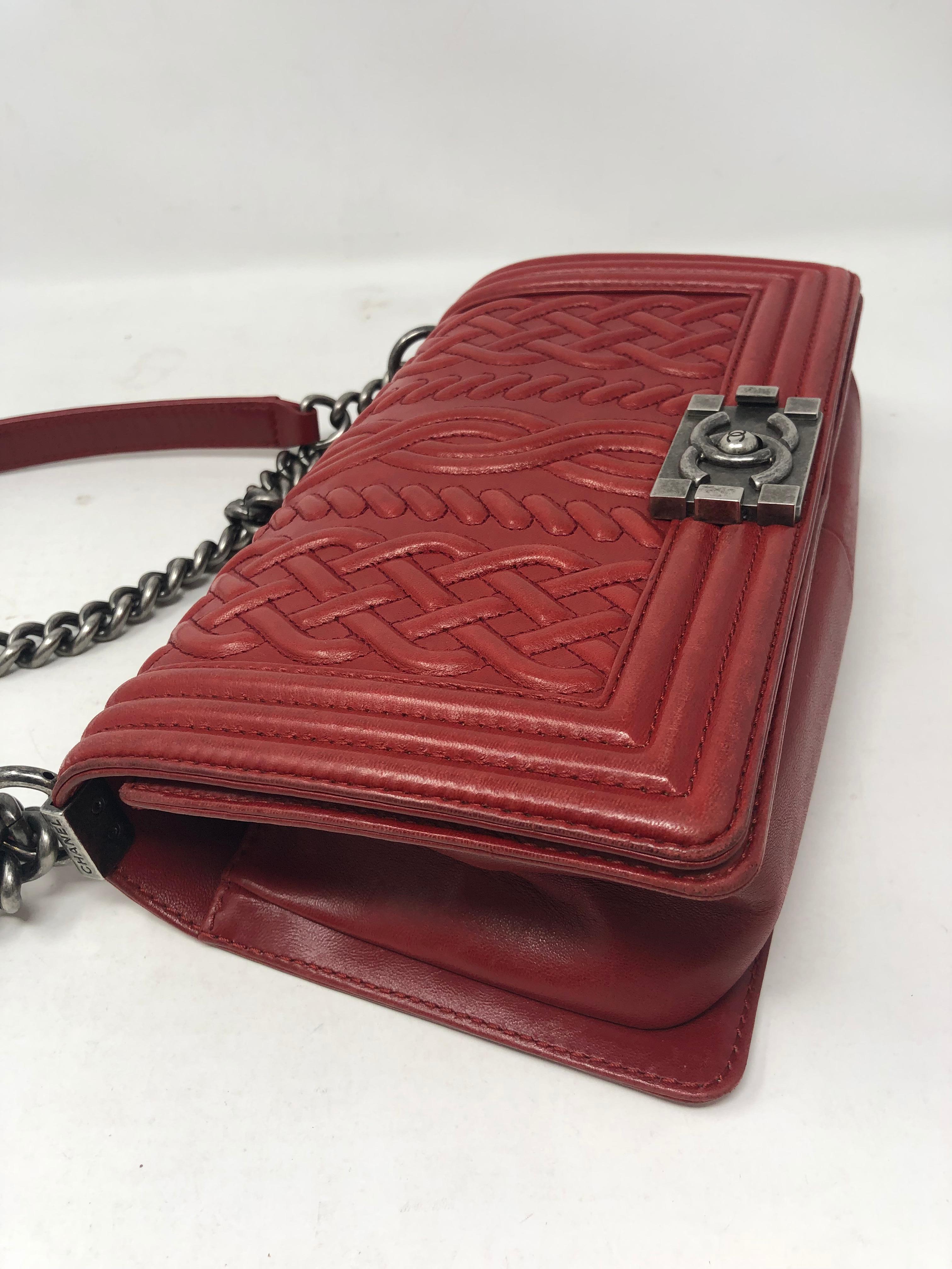 Women's or Men's Chanel Red Celtic Boy Bag
