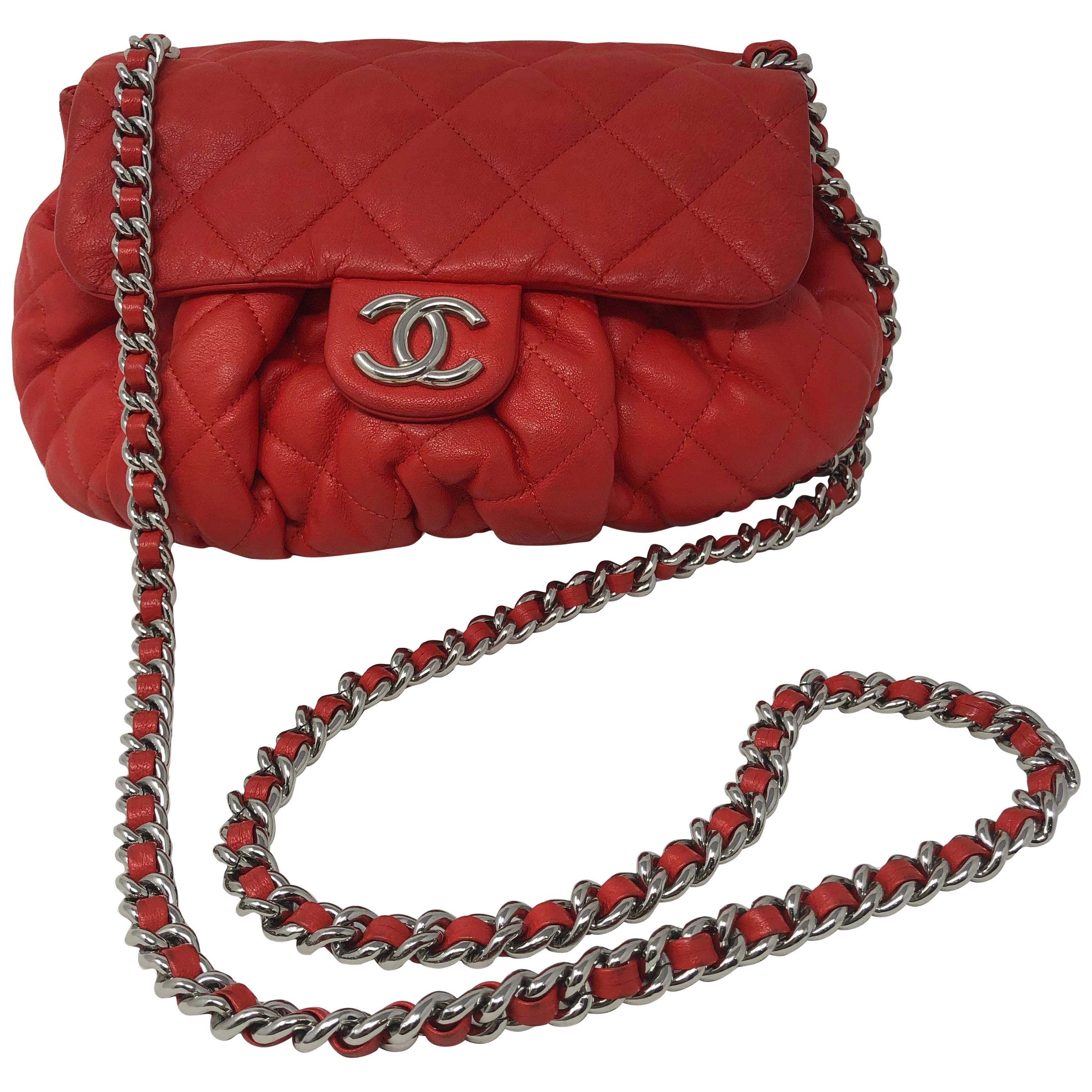 Chanel Red Chain Around Crossbody Bag at 1stDibs