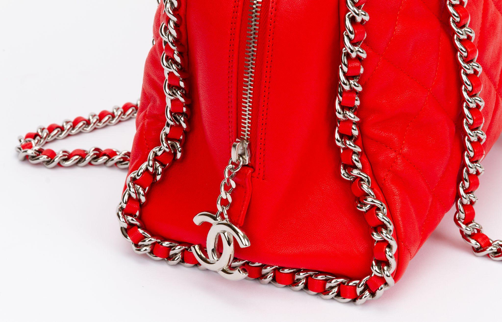 Chanel Red Chain Around Shoulder Bag For Sale 1