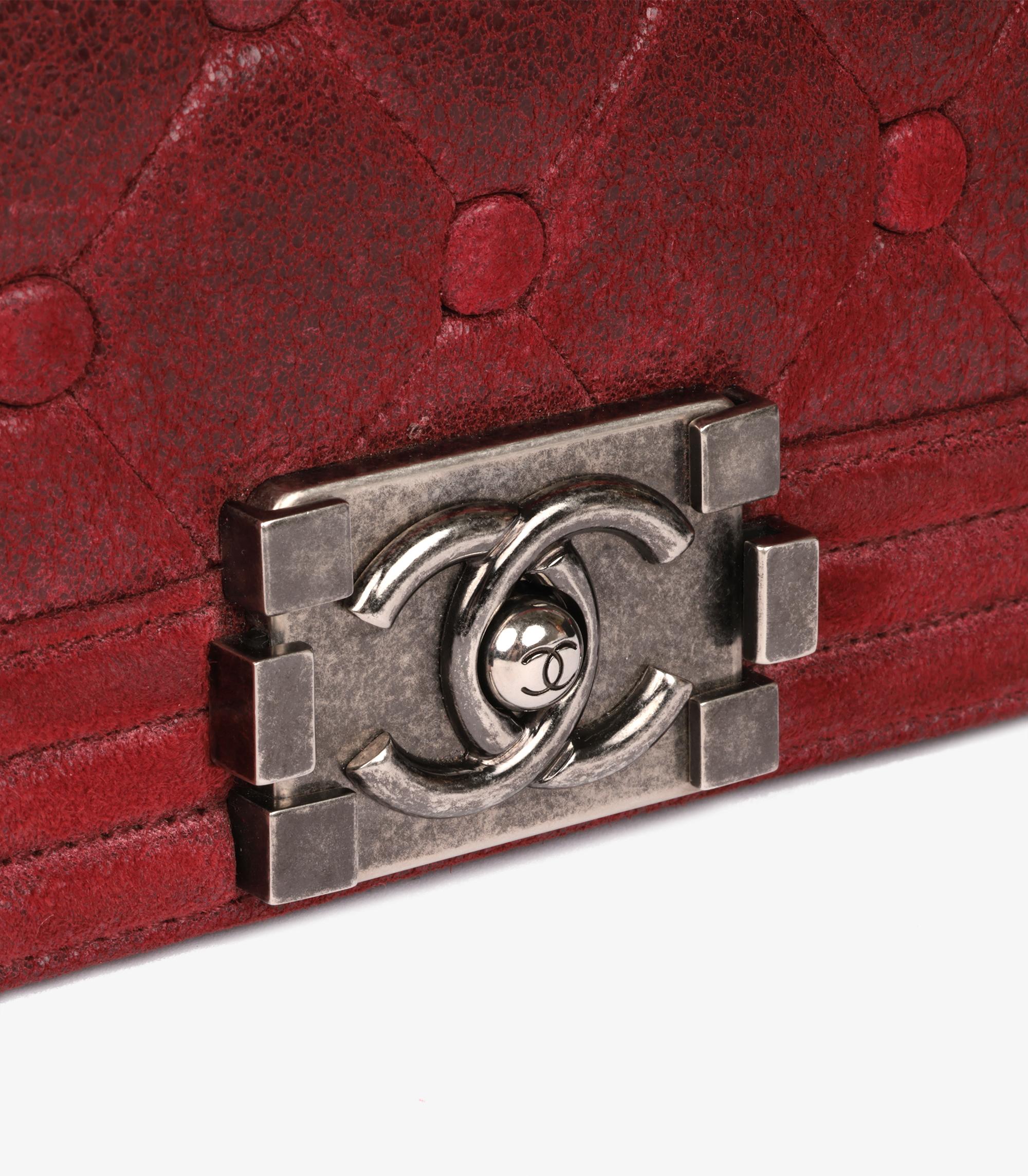 Chanel Red Chesterfield Distressed Goatskin Leather Celtic Medium LeBoy Bag im Zustand „Gut“ im Angebot in Bishop's Stortford, Hertfordshire