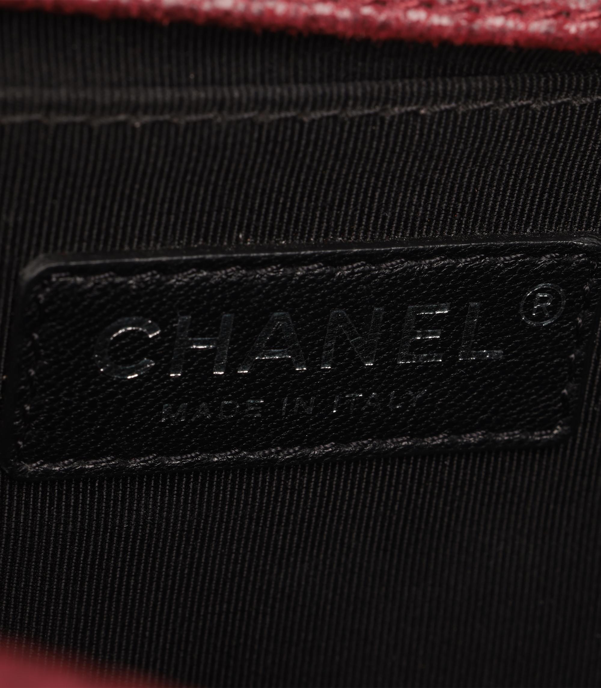 Chanel Red Chesterfield Padding Distressed Goatskin Leather Celtic Medium Le Boy For Sale 6