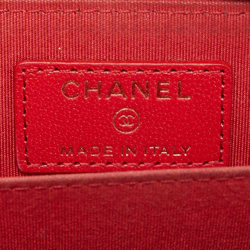 Chanel Red Chevron Leather Mademoiselle Compact Wallet 4