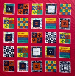 Chanel Red Cotton Scarf / Shawl