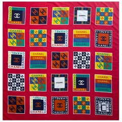 Sciarpa / Scialle in cotone rosso Chanel