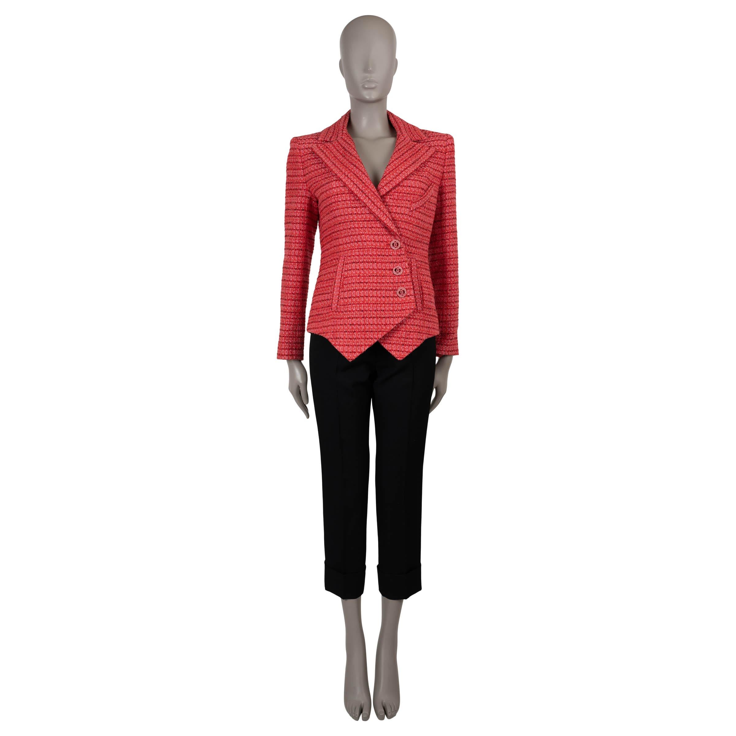 Chanel, giacca TWEED a righe 20P in cotone rosso crema nero 38 S In condizioni ottime in vendita a Zürich, CH
