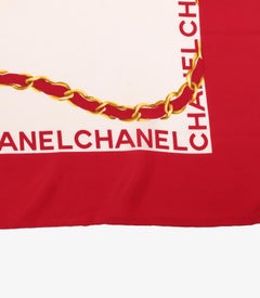Chanel Red & Cream Quilted Flap Bag Scarf